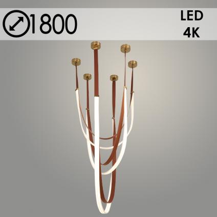 Люстра P968-120+150+180 COF+GD+WT кофе/золото белый 390W LED h1800, ZOK24